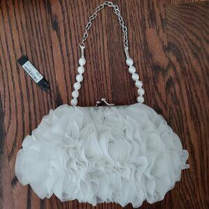 NWT - RSVP - White Ruffle Purse